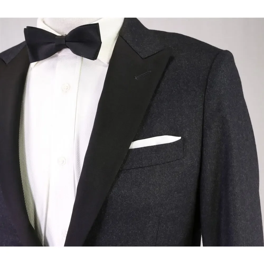 J Crew Ludlow Charcoal Gray Peak Lapel 2-Btn Peak Lapel Tuxedo Blazer Jacket 36S